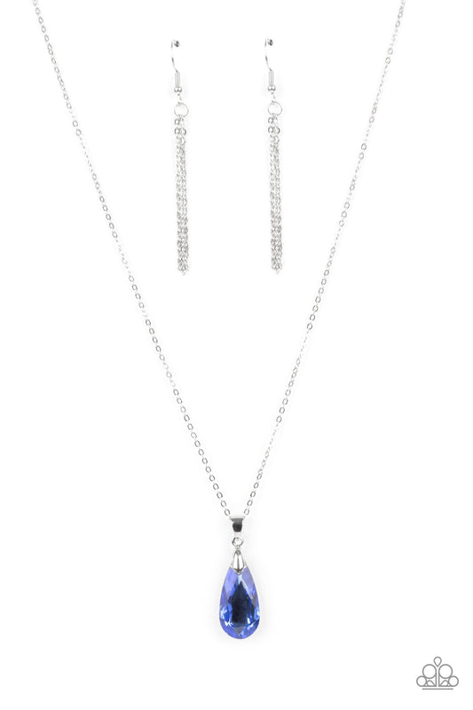 Paparazzi Accessories-Optimized Opulence Blue Teardrop Necklace Set