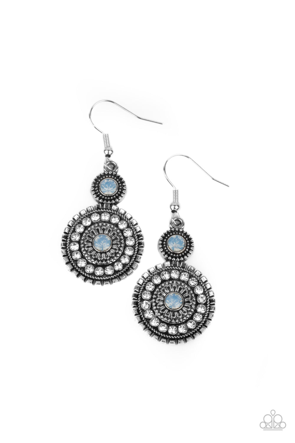 Paparazzi Accessories-Opulent Outreach Blue Opalescent Earrings