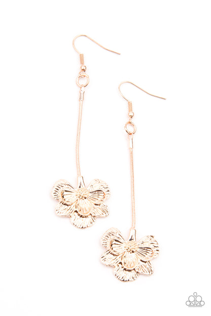 Paparazzi Accessories-Opulently Orchid Rose Gold Earrings