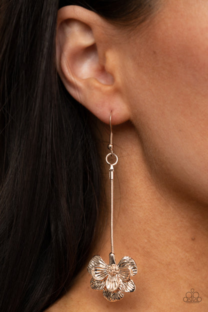 Paparazzi Accessories-Opulently Orchid Rose Gold Earrings