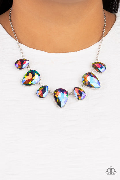 Paparazzi Accessories-Otherworldly Multi Iridescent Teardrop Necklace Set
