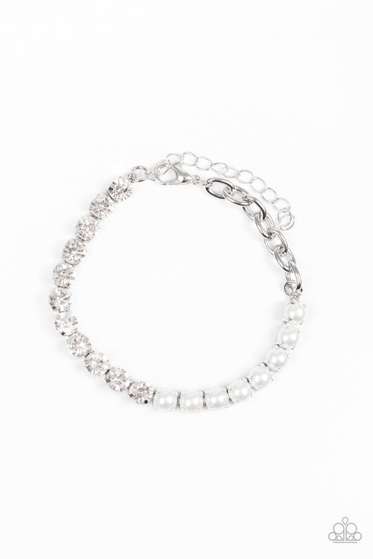 Paparazzi Accessories-Out Like A Socialite White Bracelet