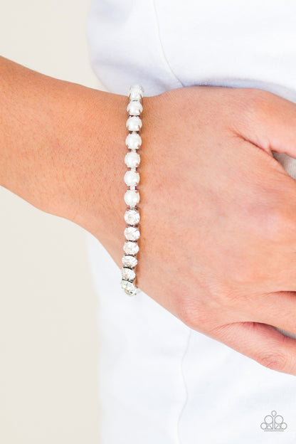 Paparazzi Accessories-Out Like A Socialite White Bracelet