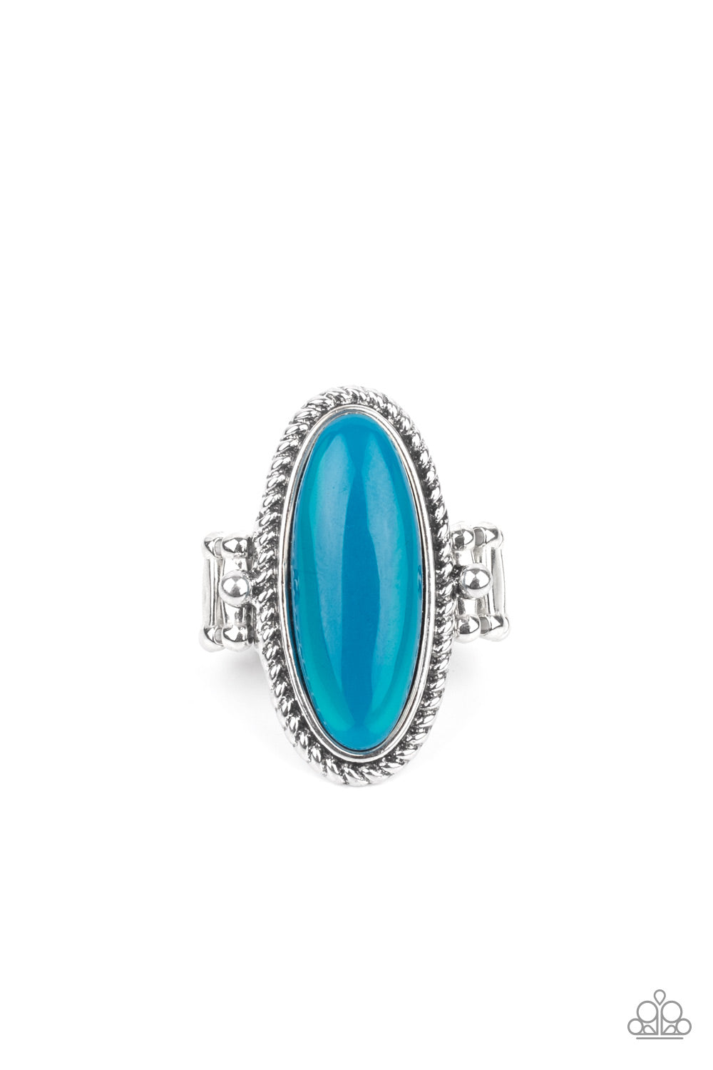 Paparazzi Accessories-Oval Oasis Blue Iridescence Acrylic Ring