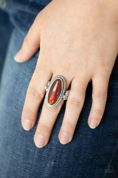Paparazzi Accessories-Oval Oasis Brown iridescent Acrylic Ring