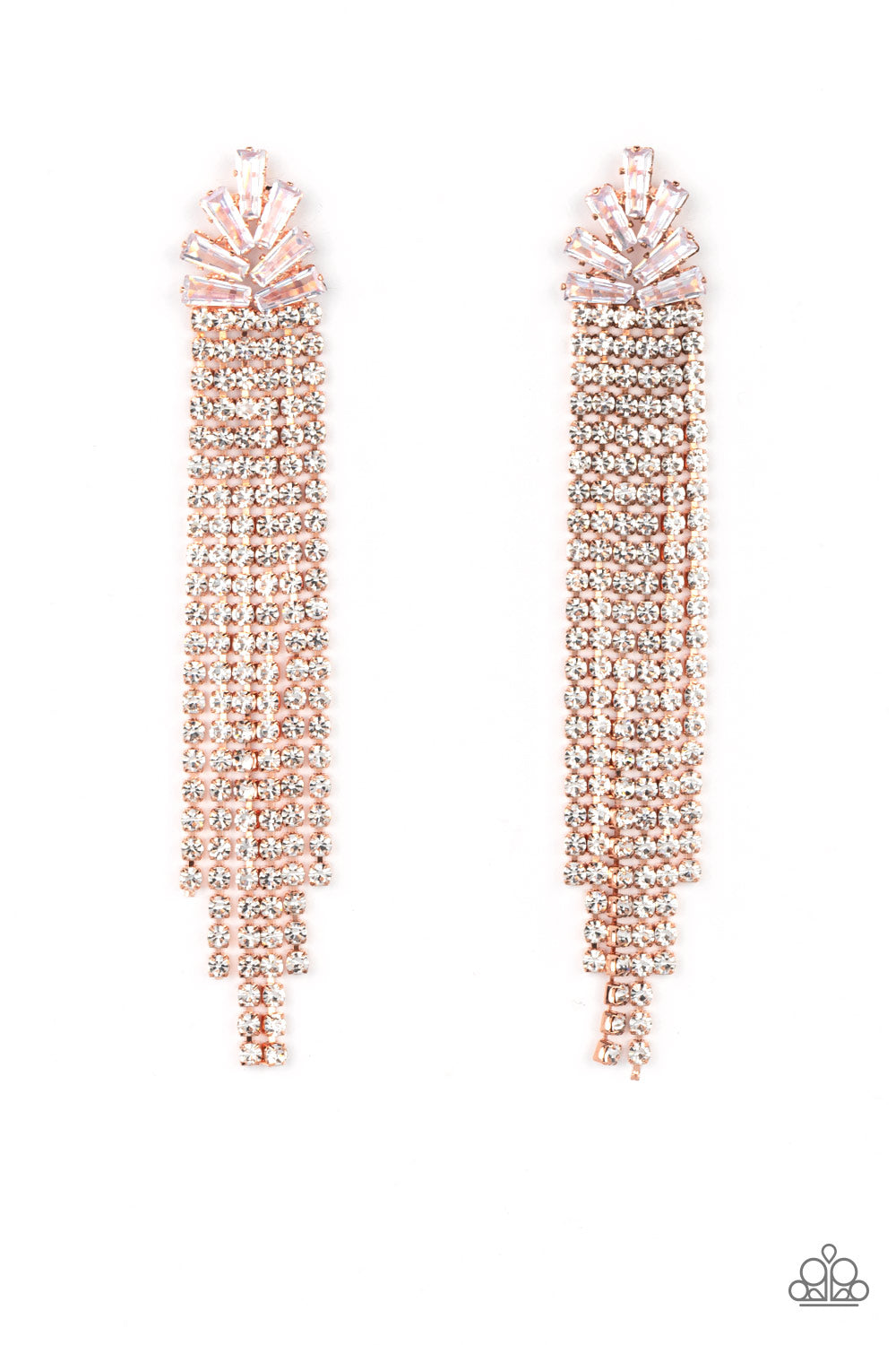 Paparazzi Accessories-Overnight Sensation Copper Iridescent Tassel Earrings