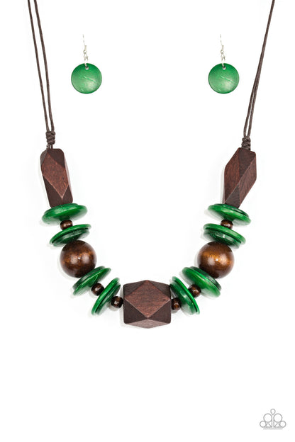 Paparazzi Accessories-Pacific Paradise Green Necklace Set