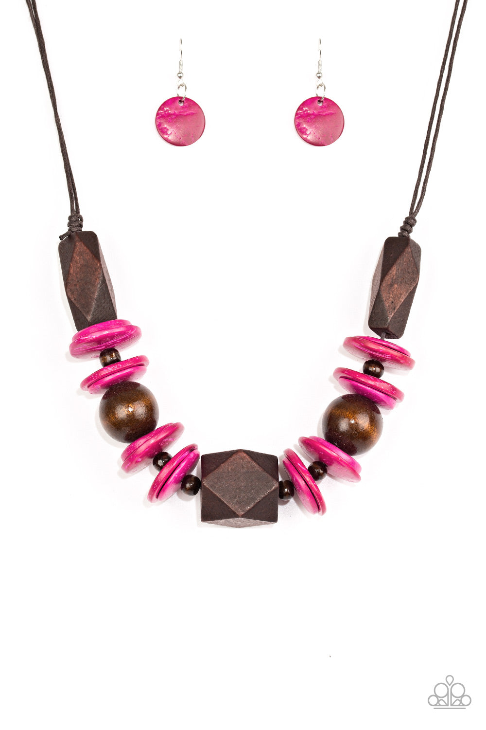 Paparazzi Accessories-Pacific Paradise Pink Wood Necklace Set