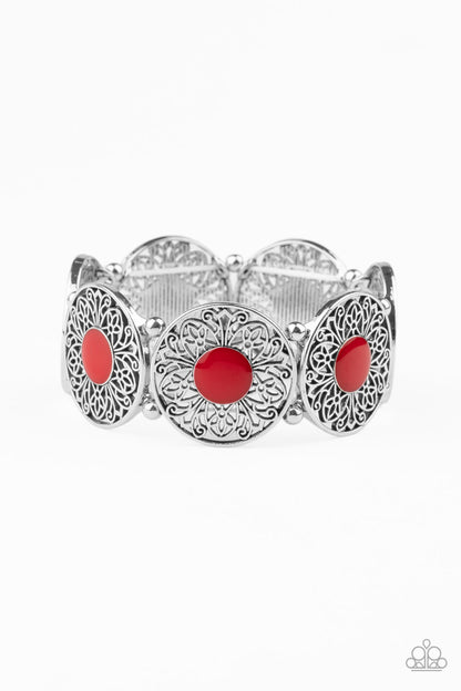 Paparazzi Accessories-Painted Garden Red Bracelet