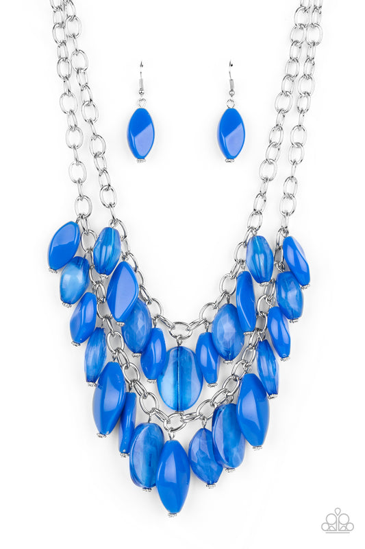 Paparazzi Accessories-Palm Beach Beauty Blue Necklace Set
