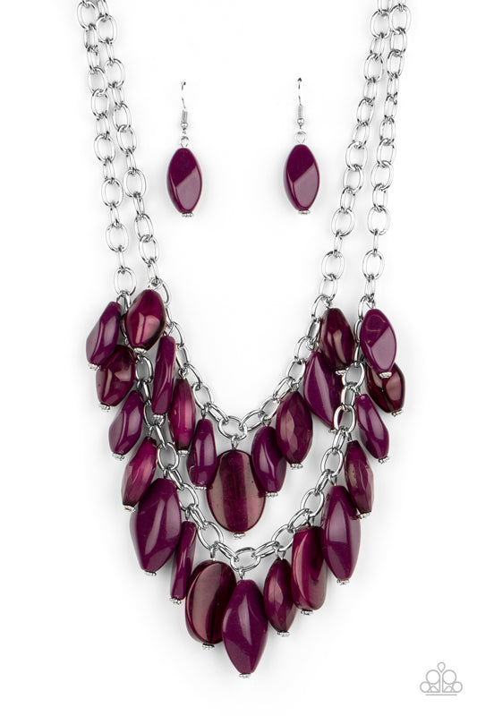 Paparazzi Accessories-Palm Beach Beauty Purple Necklace Set