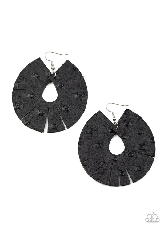 Paparazzi Accessories-Palm Islands Black Earrings