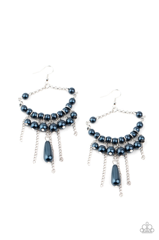Paparazzi Accessories-Party Planner Posh Blue Earrings