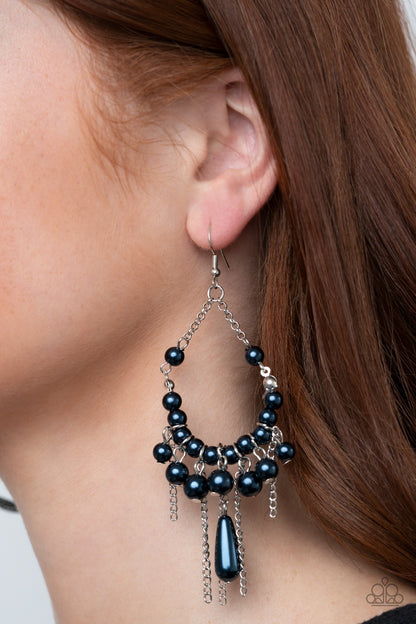 Paparazzi Accessories-Party Planner Posh Blue Earrings