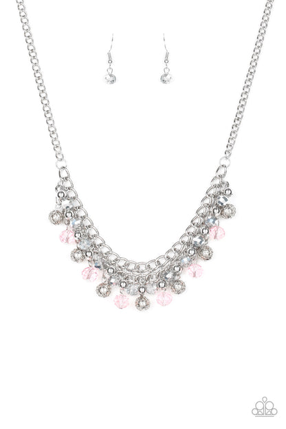 Paparazzi Accessories-Party Spree Pink Glittery Necklace Set
