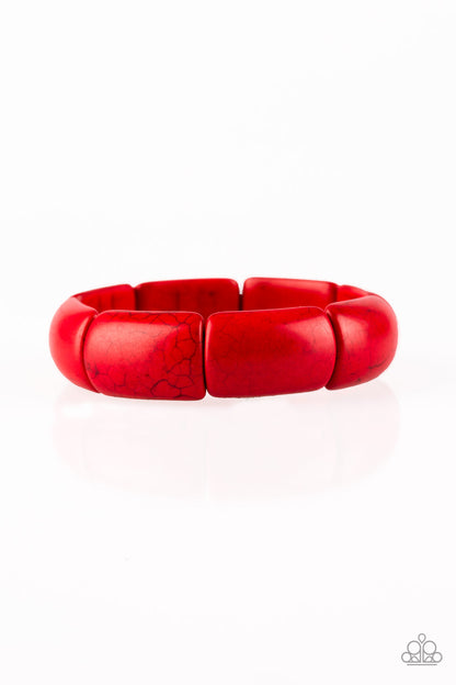 Paparazzi Accessories-Peace Out Red Stone Bracelet