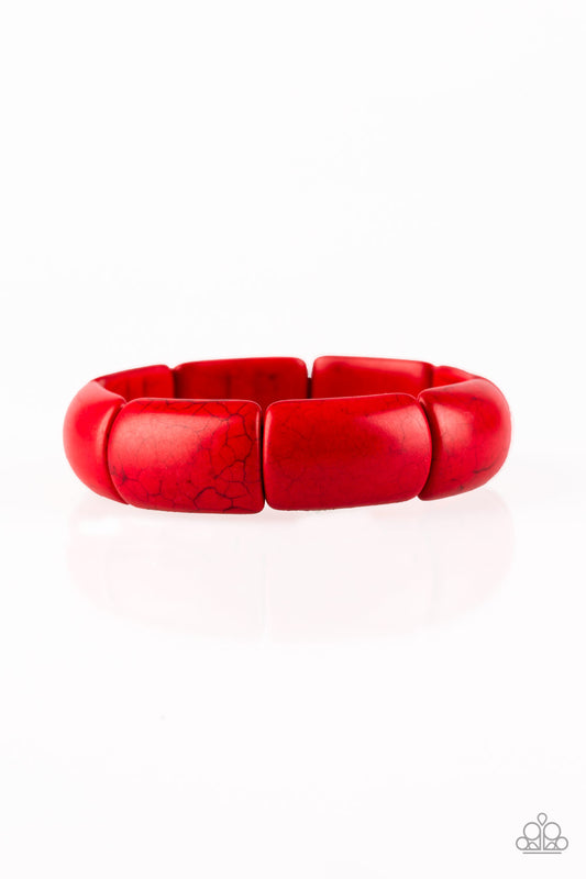 Paparazzi Accessories-Peace Out Red Stone Bracelet