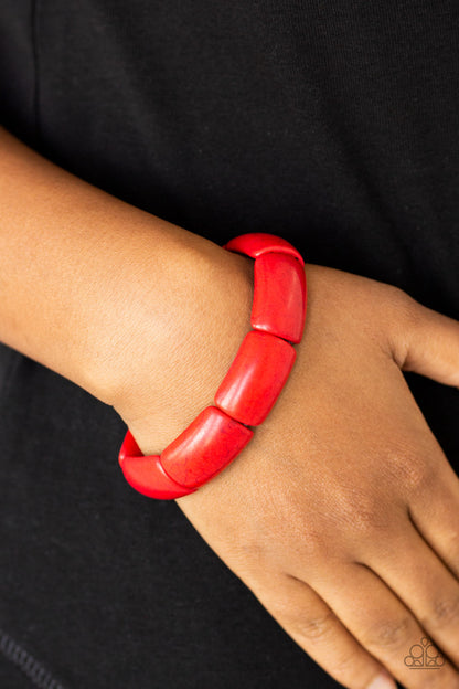 Paparazzi Accessories-Peace Out Red Stone Bracelet
