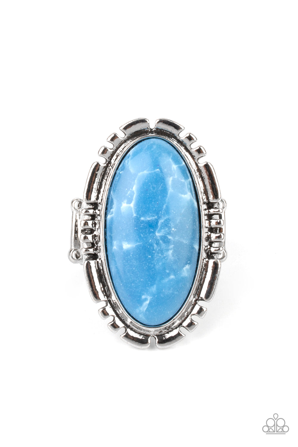 Paparazzi Accessories-Peacefully Pioneer Blue Oval Stone Ring