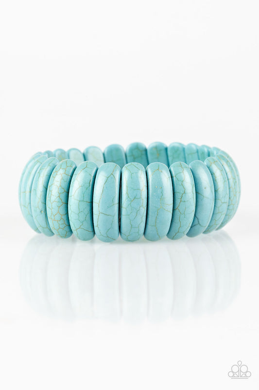 Paparazzi Accessories-Peacefully Primal Blue Stone Bracelet