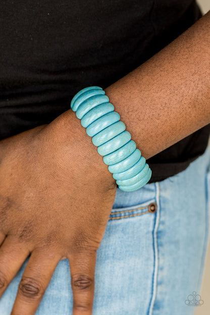 Paparazzi Accessories-Peacefully Primal Blue Stone Bracelet
