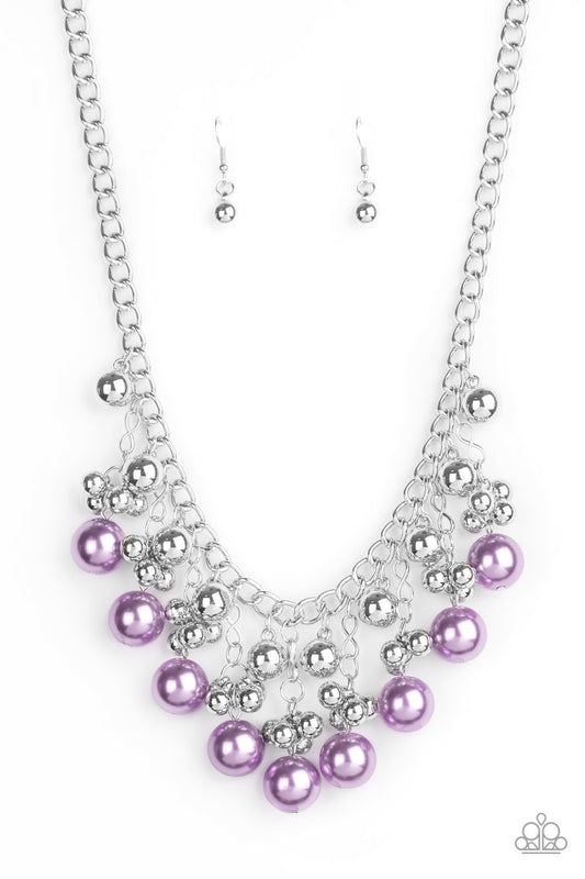 Paparazzi Accessories-Pearl Appraisal Purple Necklace Set