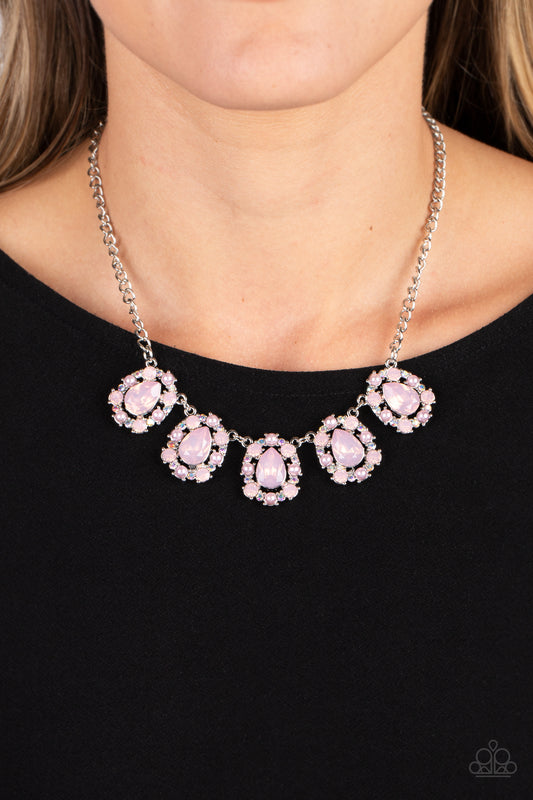 Paparazzi Accessories-Pearly Pond Pink Opalescent Pearl Necklace Set