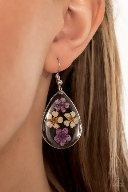 Paparazzi Accessories-Perennial Prairie Multi Flower Teardrop Earrings