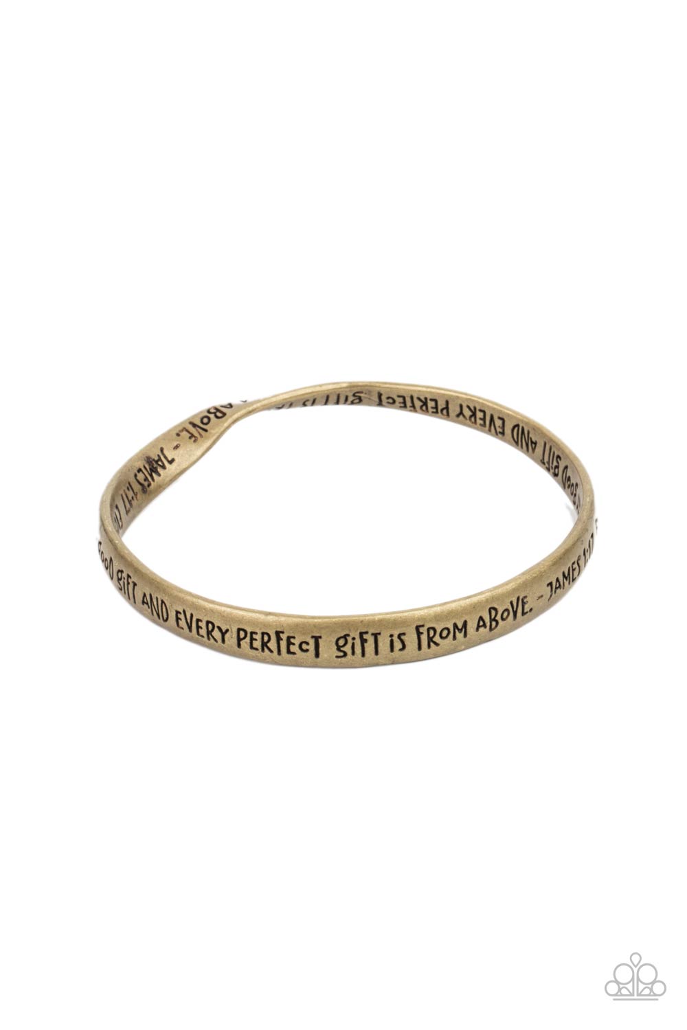 Paparazzi Accessories-Perfect Present Brass Twisted Biblical Bangle Bracelet