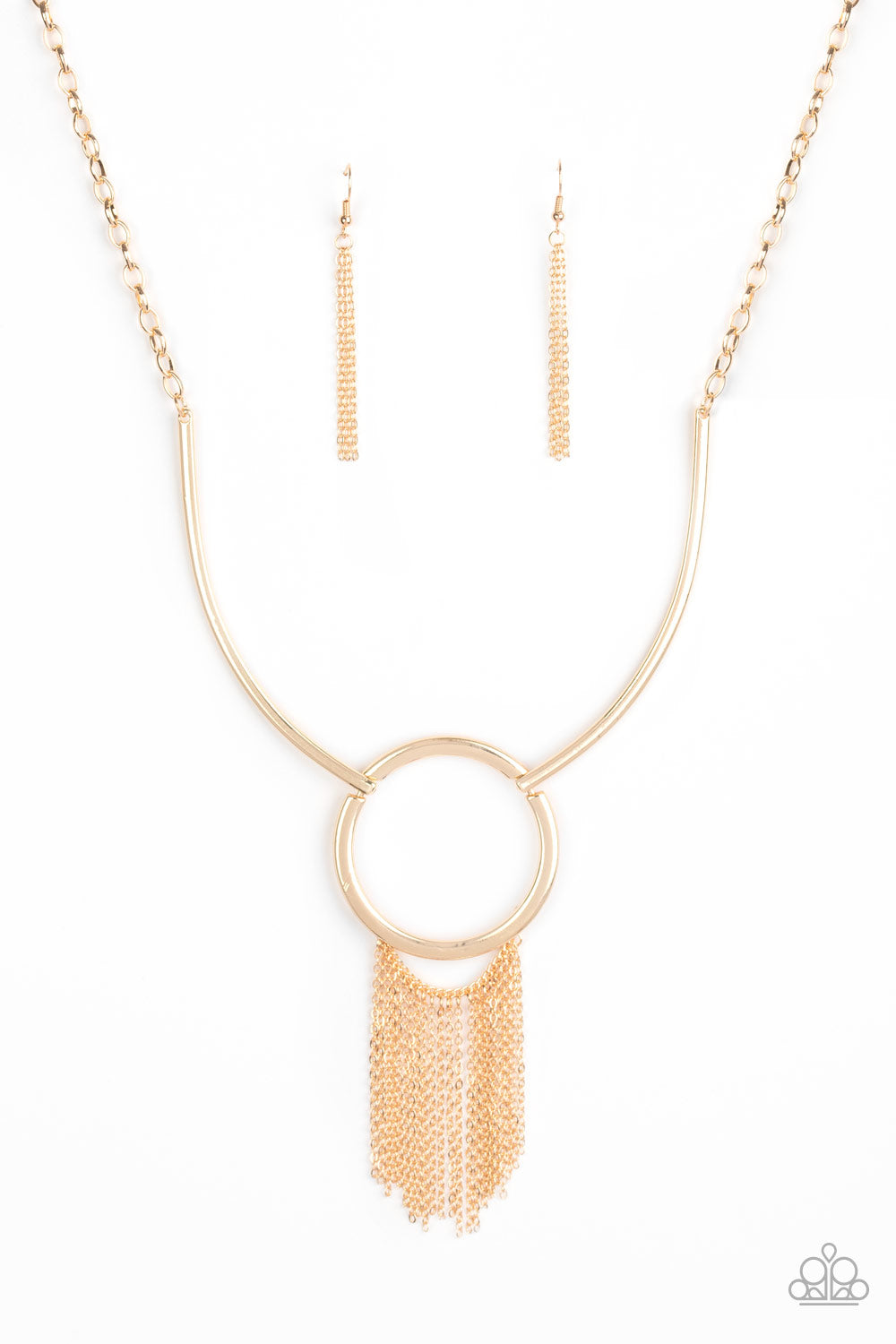 Paparazzi Accessories-Pharaoh Paradise Gold Hoop Necklace Set