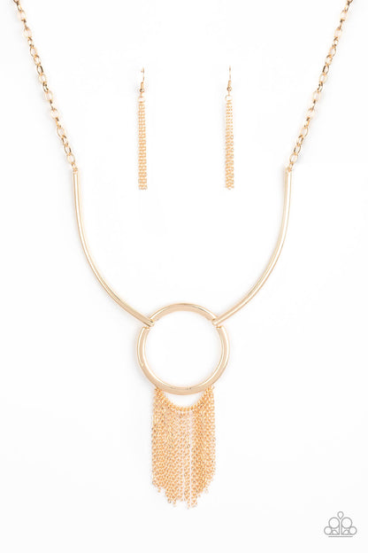 Paparazzi Accessories-Pharaoh Paradise Gold Hoop Necklace Set