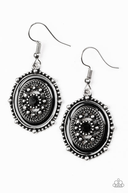 Paparazzi Accessories-Picture of WEALTH Black Earrings