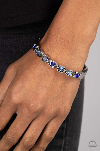 Paparazzi Accessories-Poetically Picturesque Blue Iridescent Bangle Bracelet