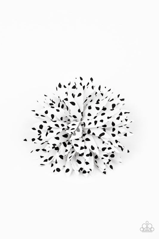 Paparazzi Accessories-Polka Panache White Hair Clip