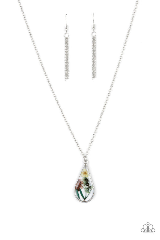 Paparazzi Accessories-Pop Goes the Perennial Multi Bouquet Teardrop Necklace Set