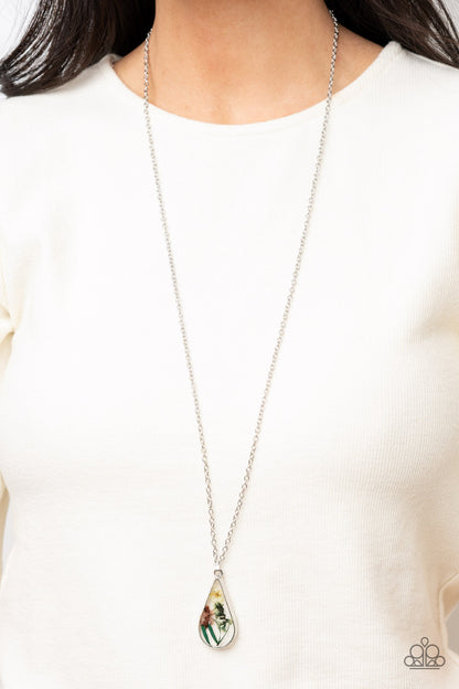 Paparazzi Accessories-Pop Goes the Perennial Multi Bouquet Teardrop Necklace Set
