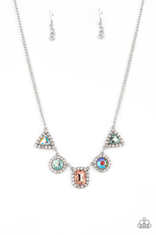 Paparazzi Accessories-Posh Party Avenue Multi Iridescent Rhinestone Necklace Set