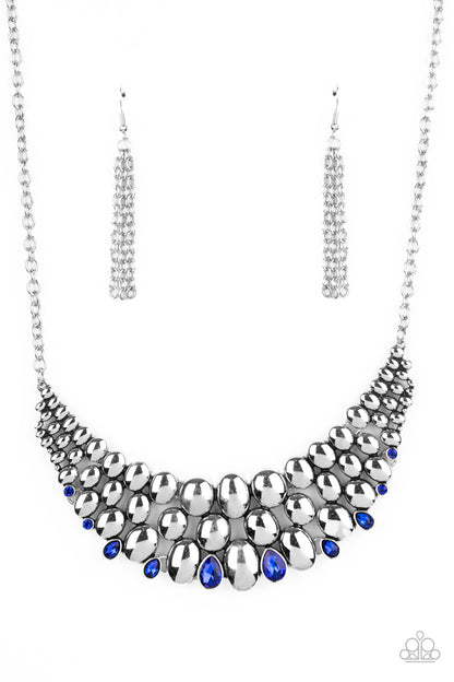Paparazzi Accessories-Powerhouse Party Blue Oval Necklace Set