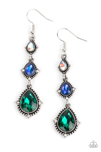 Paparazzi Accessories-Prague Princess Multi Trio Teardrop Earrings