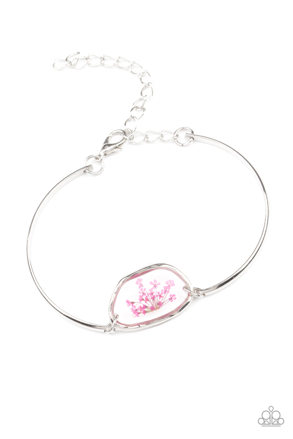 Paparazzi Accessories-Prairie Paradise Pink Glass Encased Bracelet