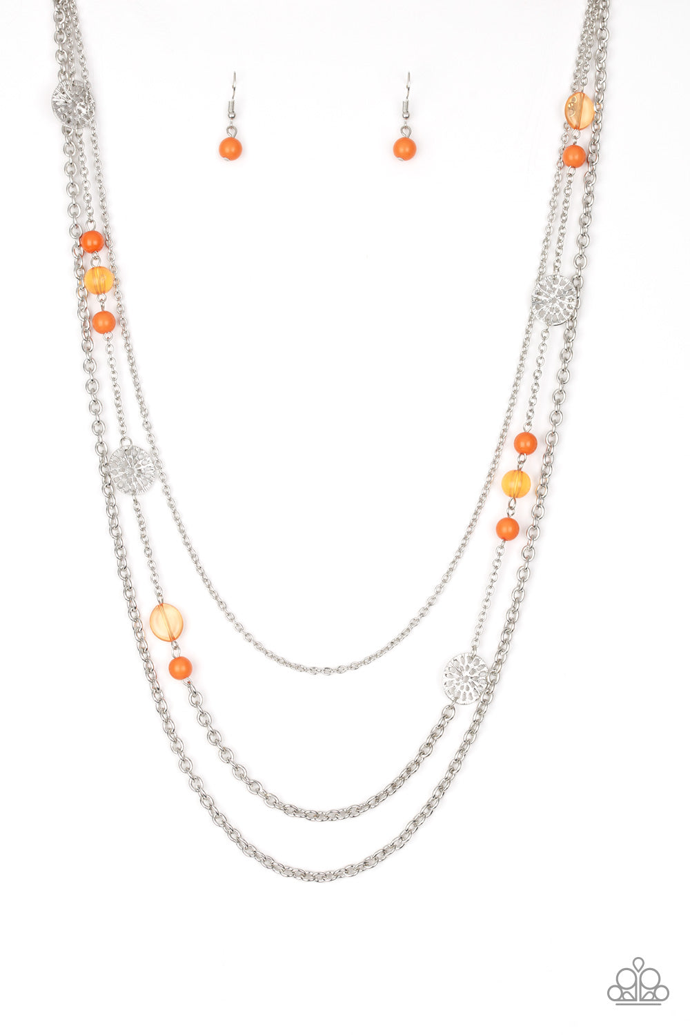 Paparazzi Accessories-Pretty Pop-tastic! Orange Ornate Necklace Set