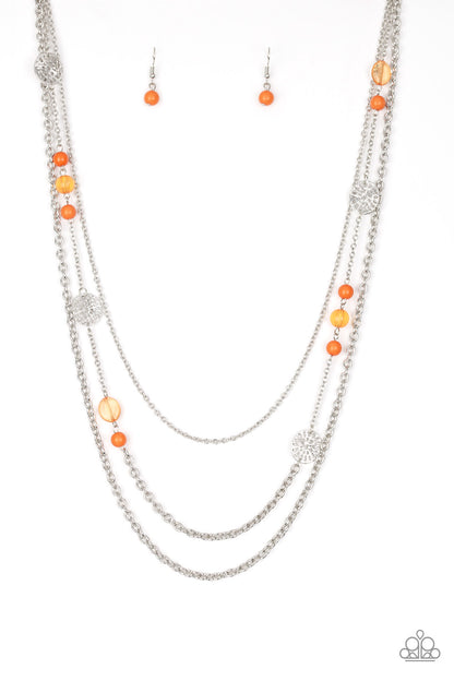 Paparazzi Accessories-Pretty Pop-tastic! Orange Ornate Necklace Set