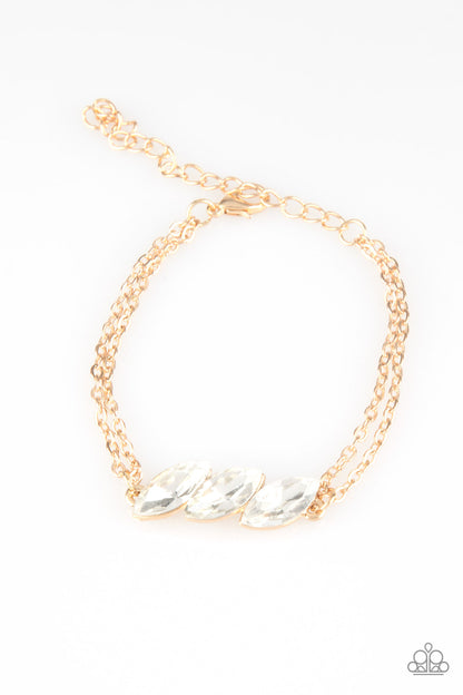 Paparazzi Accessories-Pretty Priceless Gold Marquise Bracelet