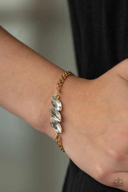 Paparazzi Accessories-Pretty Priceless Gold Marquise Bracelet