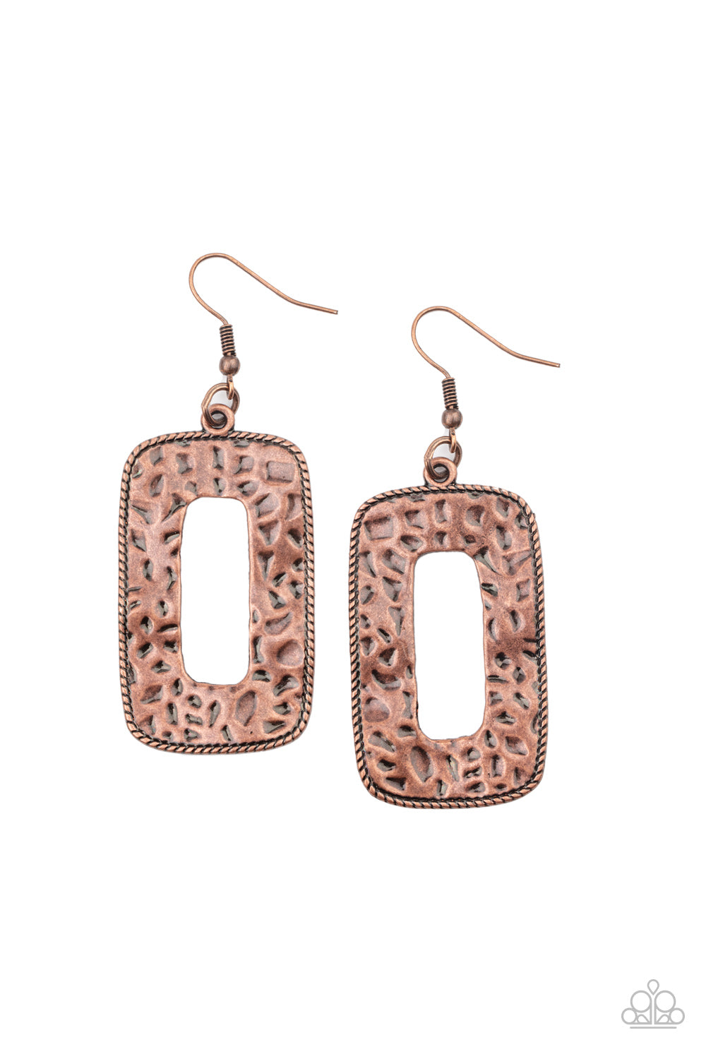 Paparazzi Accessories-Primal Elements Copper Rustic Earrings