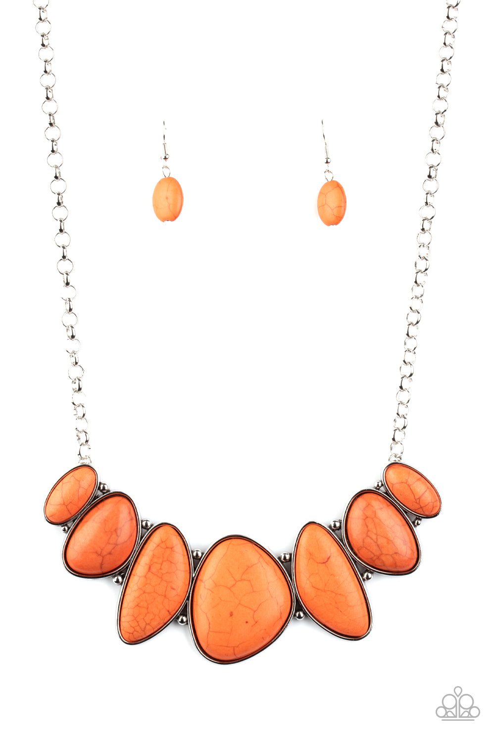 Paparazzi Accessories-Primitive Orange Stone Necklace Set
