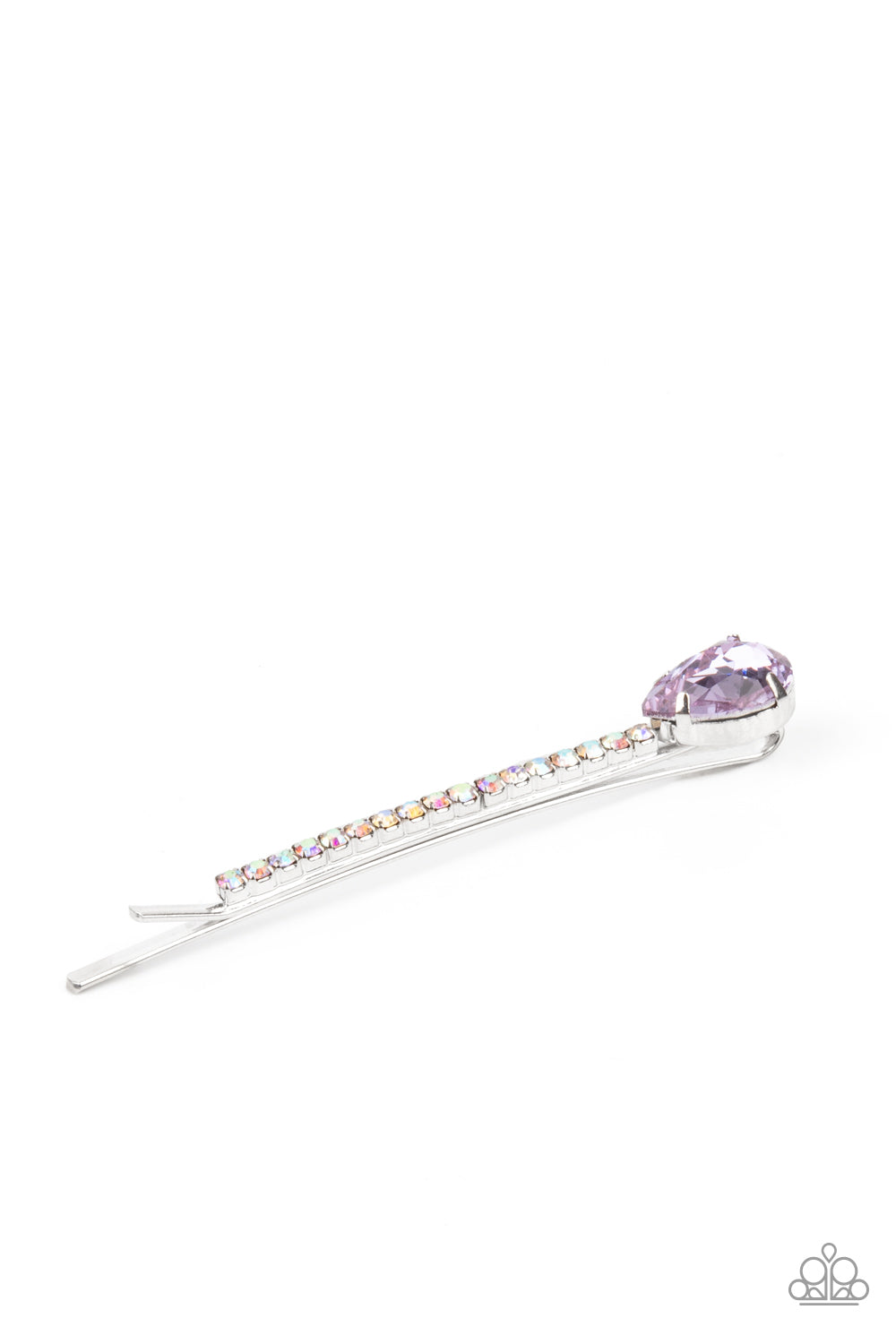 Paparazzi Accessories-Princess Precision Purple Opalescent Teardrop Hair Clip