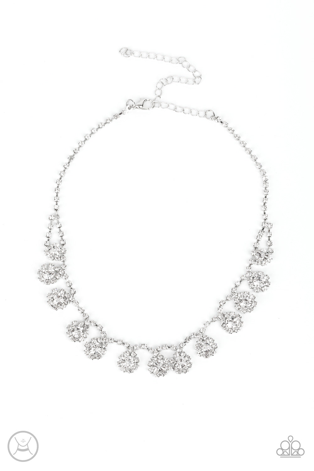 Paparazzi Accessories-Princess Prominence White Rhinestone Solitaire Necklace Set