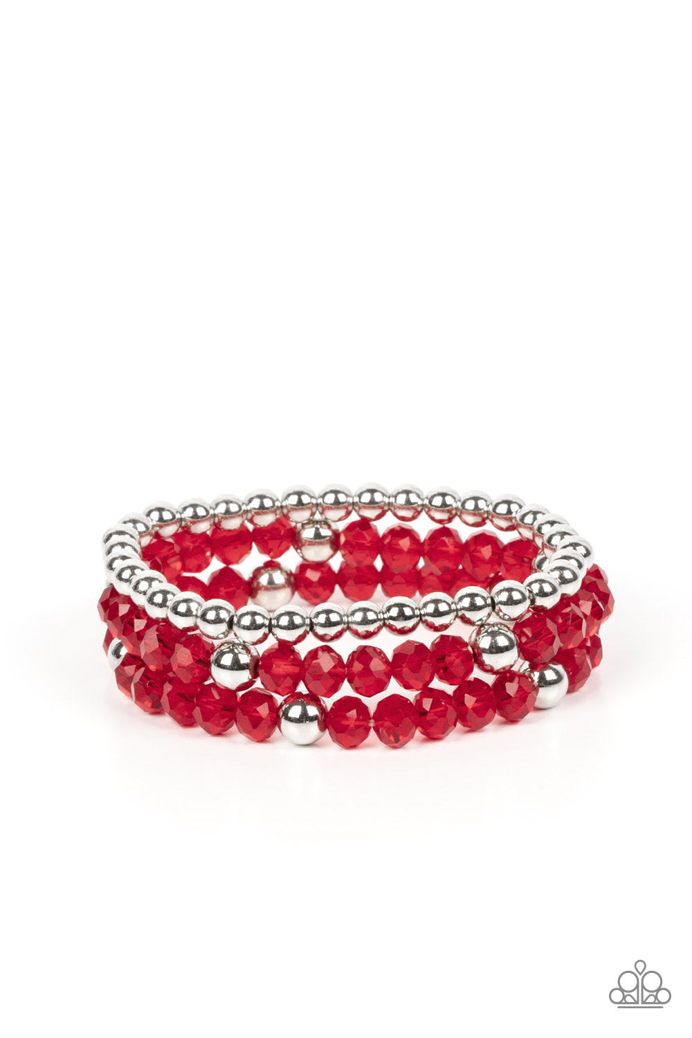 Paparazzi Accessories-Prismatic Perception Red Crystal Bead Bracelet
