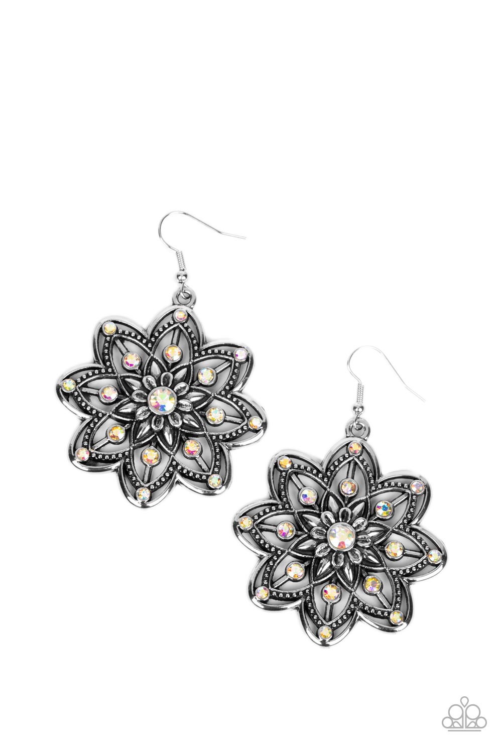 Paparazzi Accessories-Prismatic Perennial Multi Iridescent Floral Earring